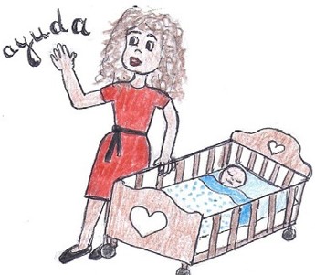 madre pidiendo ayuda